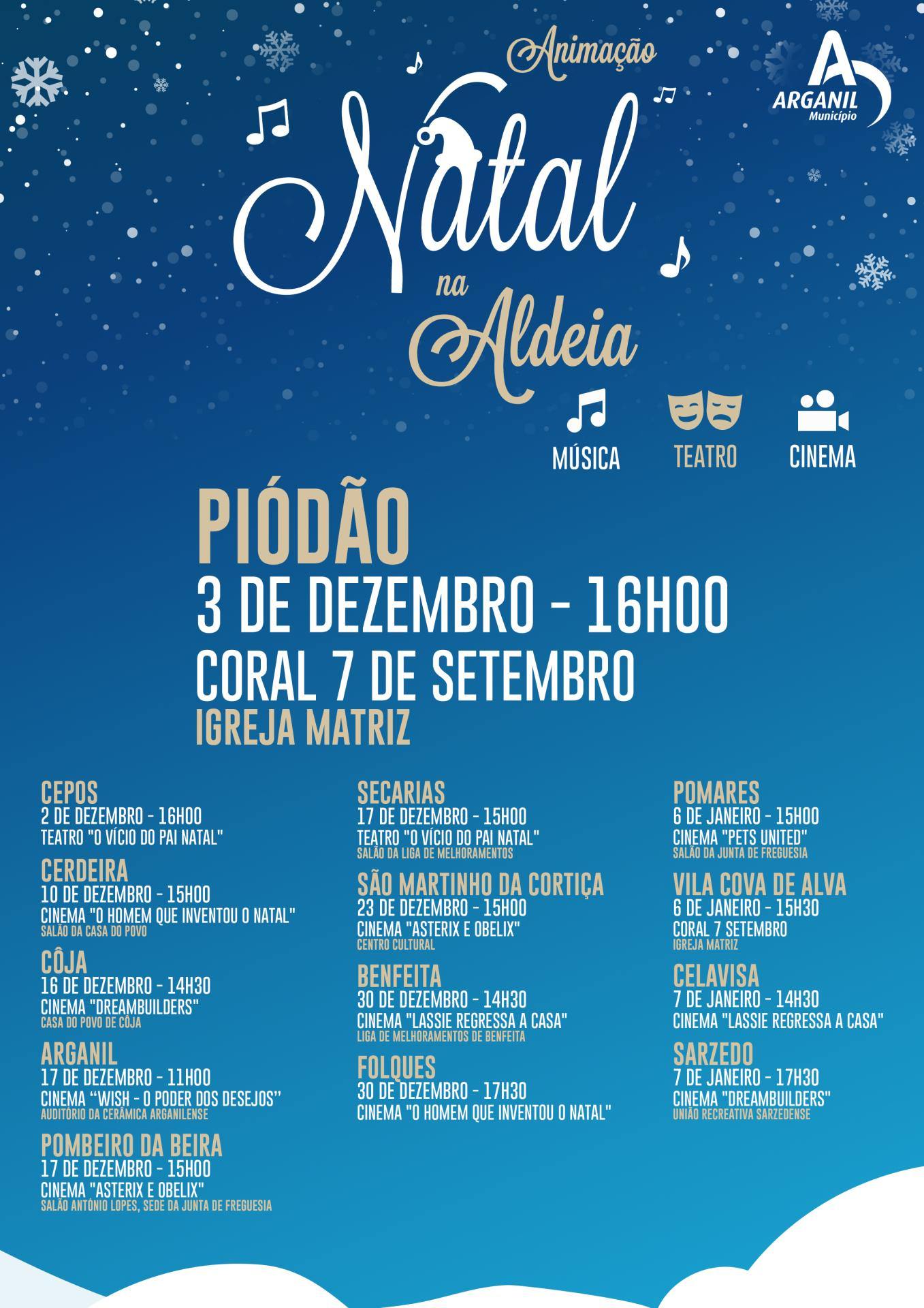 Piodao Cartaz Individual Animação Natal Na Aldeia