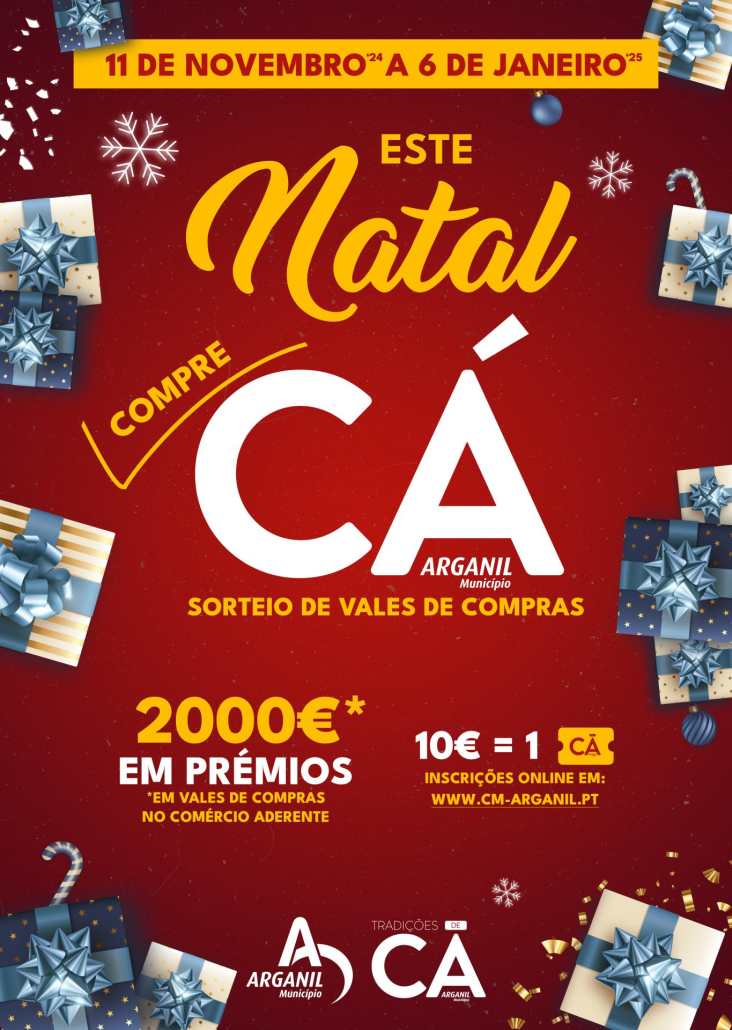 Cartaz Sorteio De Vales De Compras Arganil “este Natal, Compre CÁ“ 2024