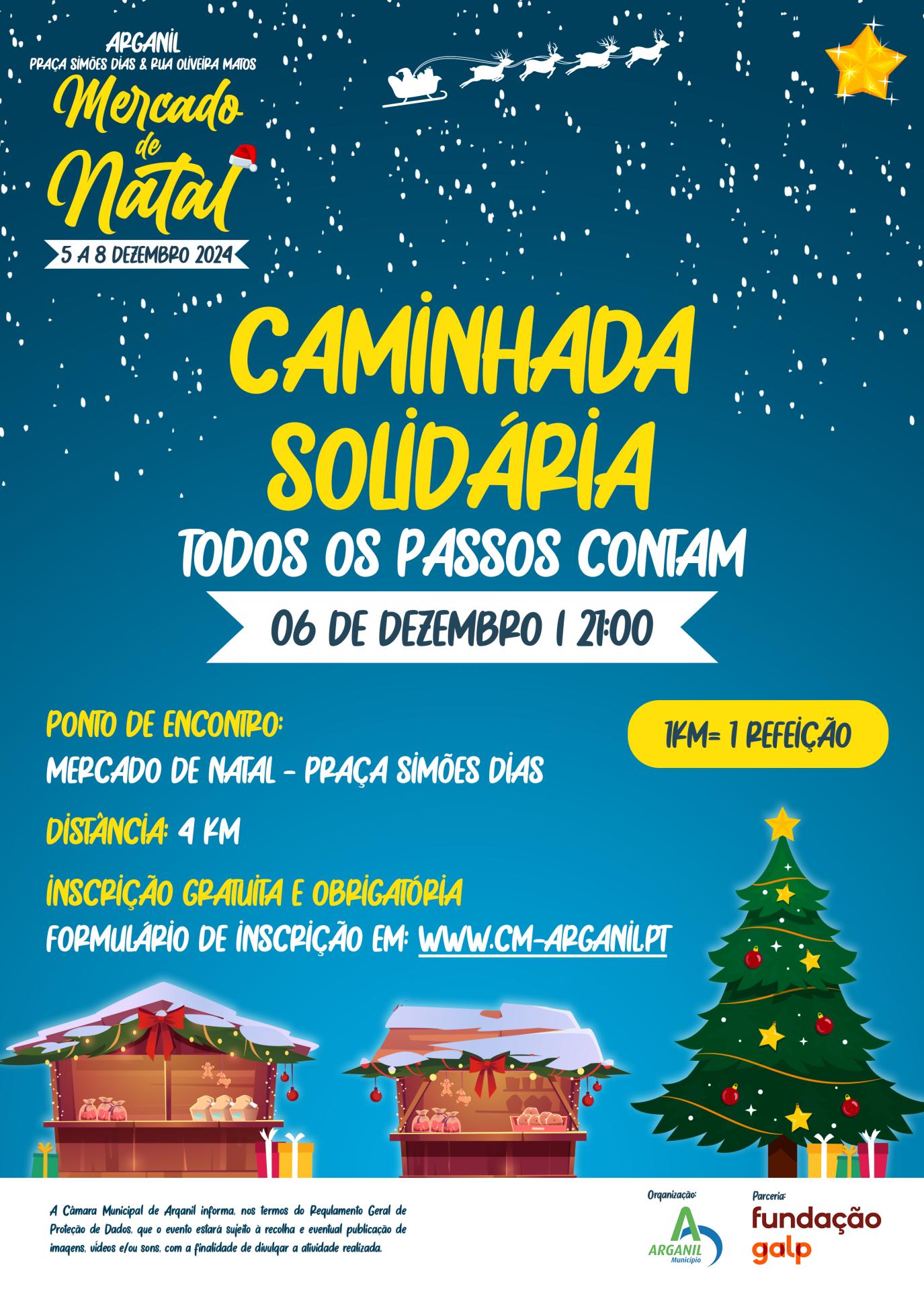 Cartaz Mercado De Natal Caminhada Solidária Todos Os Passos Contam 2024